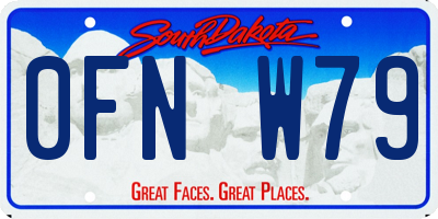 SD license plate 0FNW79