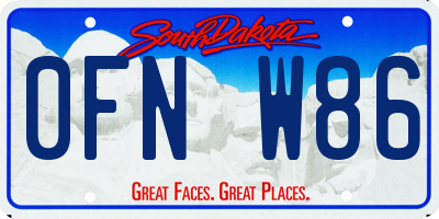 SD license plate 0FNW86