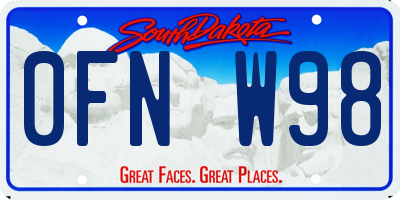 SD license plate 0FNW98