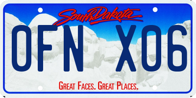 SD license plate 0FNX06