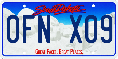 SD license plate 0FNX09