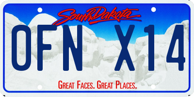 SD license plate 0FNX14