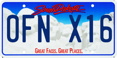 SD license plate 0FNX16
