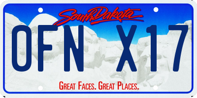 SD license plate 0FNX17