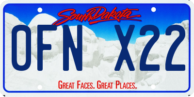SD license plate 0FNX22