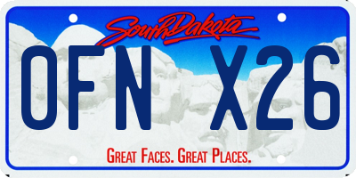 SD license plate 0FNX26