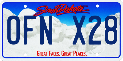 SD license plate 0FNX28