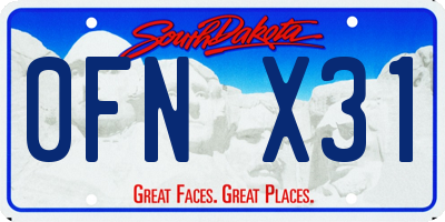 SD license plate 0FNX31