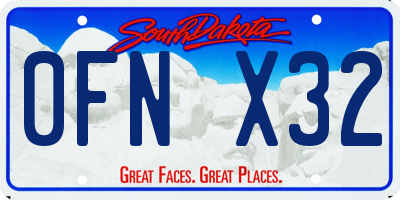 SD license plate 0FNX32