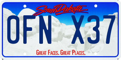 SD license plate 0FNX37