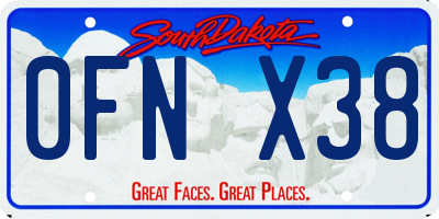 SD license plate 0FNX38
