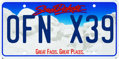 SD license plate 0FNX39