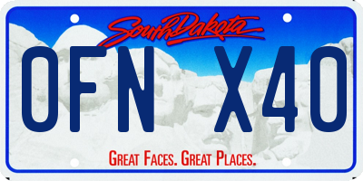 SD license plate 0FNX40
