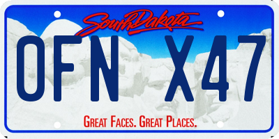 SD license plate 0FNX47