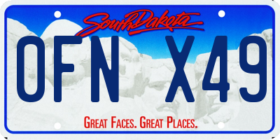 SD license plate 0FNX49