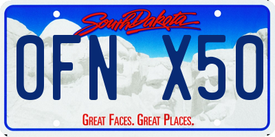 SD license plate 0FNX50