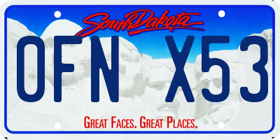 SD license plate 0FNX53