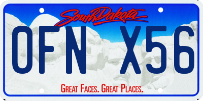 SD license plate 0FNX56