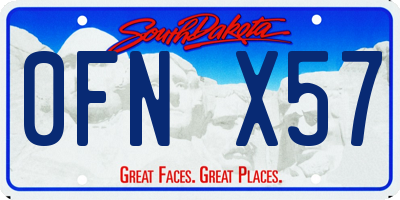 SD license plate 0FNX57