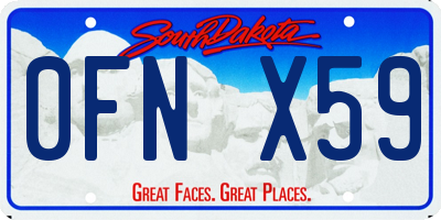 SD license plate 0FNX59
