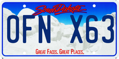 SD license plate 0FNX63