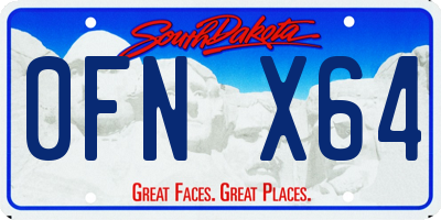 SD license plate 0FNX64