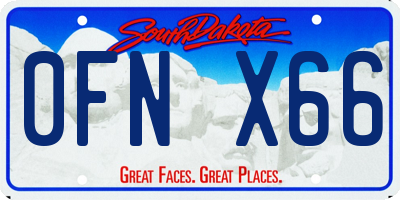 SD license plate 0FNX66