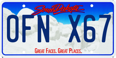 SD license plate 0FNX67