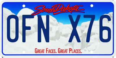 SD license plate 0FNX76