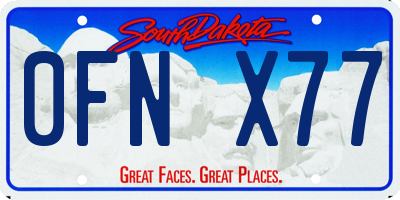 SD license plate 0FNX77