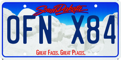 SD license plate 0FNX84
