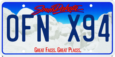 SD license plate 0FNX94