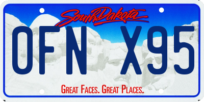 SD license plate 0FNX95