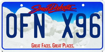 SD license plate 0FNX96