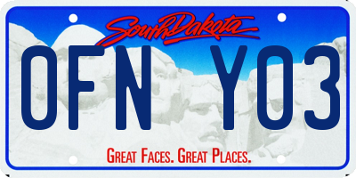 SD license plate 0FNY03