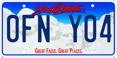 SD license plate 0FNY04