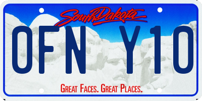 SD license plate 0FNY10