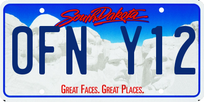 SD license plate 0FNY12