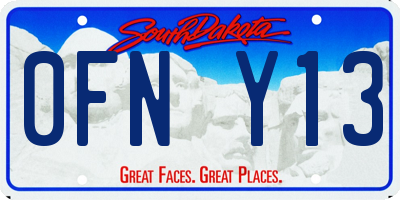 SD license plate 0FNY13