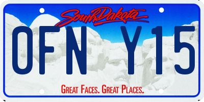 SD license plate 0FNY15