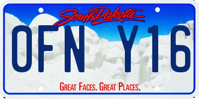 SD license plate 0FNY16