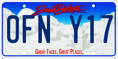 SD license plate 0FNY17