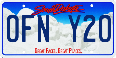 SD license plate 0FNY20