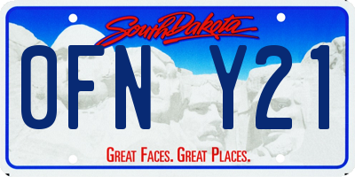 SD license plate 0FNY21