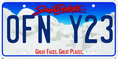 SD license plate 0FNY23