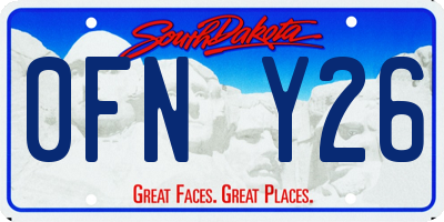 SD license plate 0FNY26