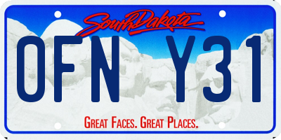 SD license plate 0FNY31