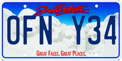SD license plate 0FNY34