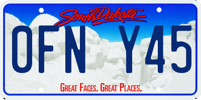 SD license plate 0FNY45