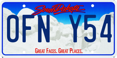 SD license plate 0FNY54